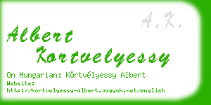 albert kortvelyessy business card
