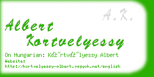 albert kortvelyessy business card